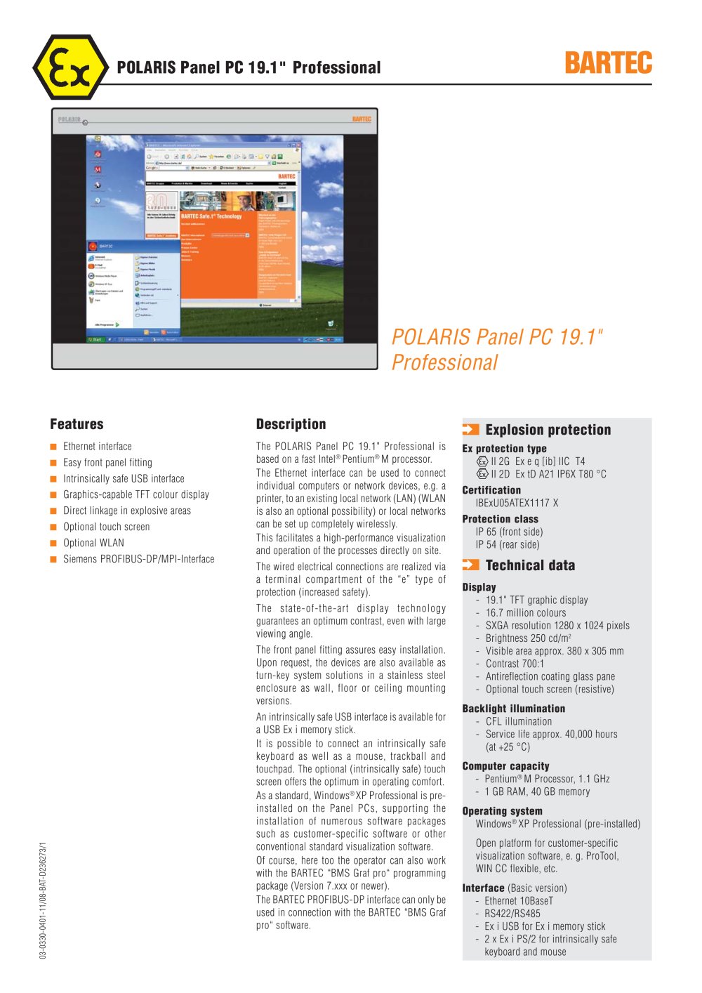 POLARIS Panel PC 19.1" Professional - BARTEC