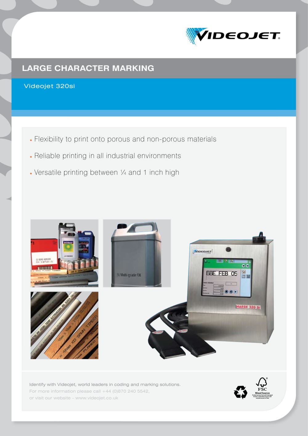 Videojet 320Si Datasheet - VIDEOJET