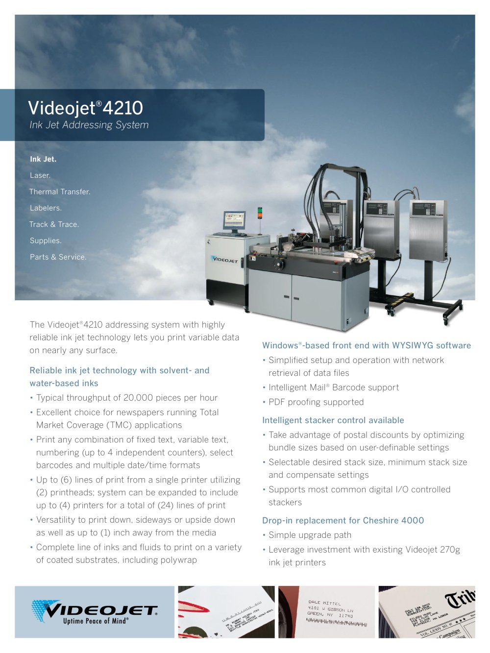 Videojet 4210 Datasheet - VIDEOJET
