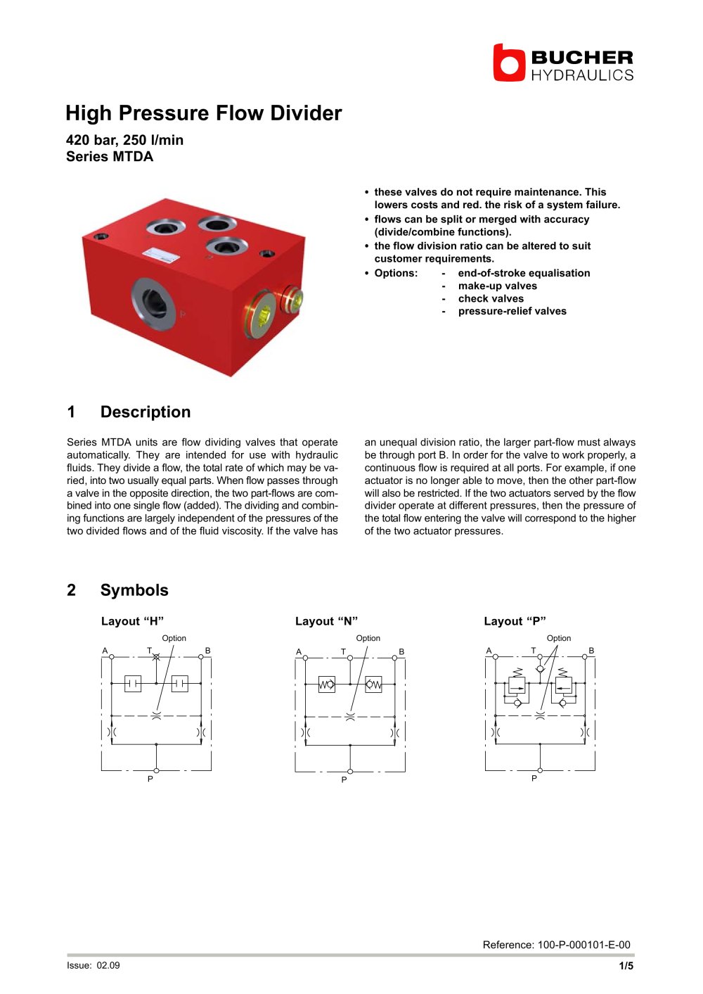 High Pressure Flow Divider - BUCHER Hydraulics