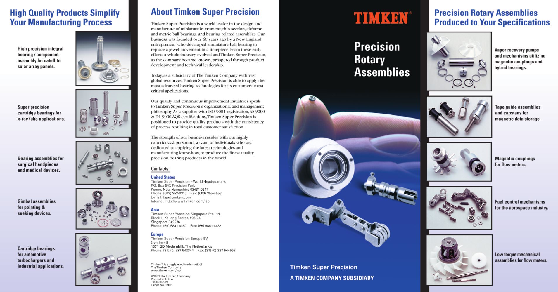 Precision Rotary Assemblies - TIMKEN