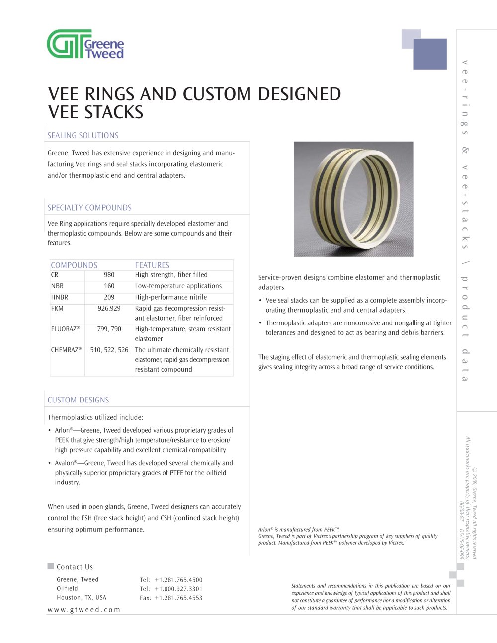 Vee Rings & Custom Designed Vee Stacks - GREENE TWEED
