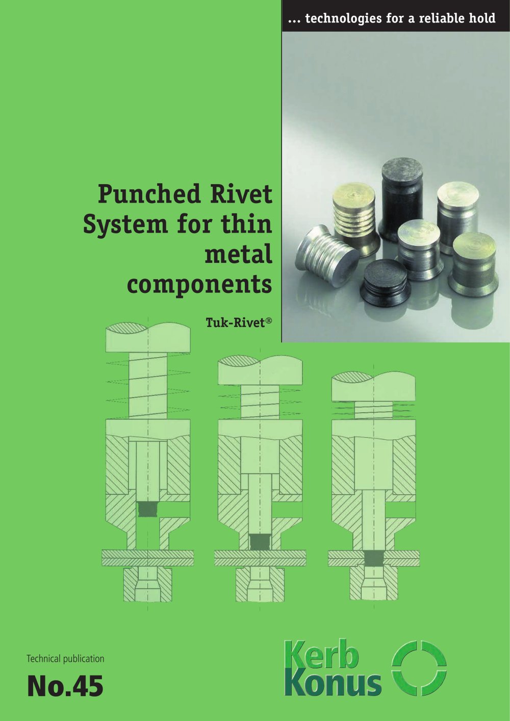 Punched rivet system for thin mouldings - Kerb Konus