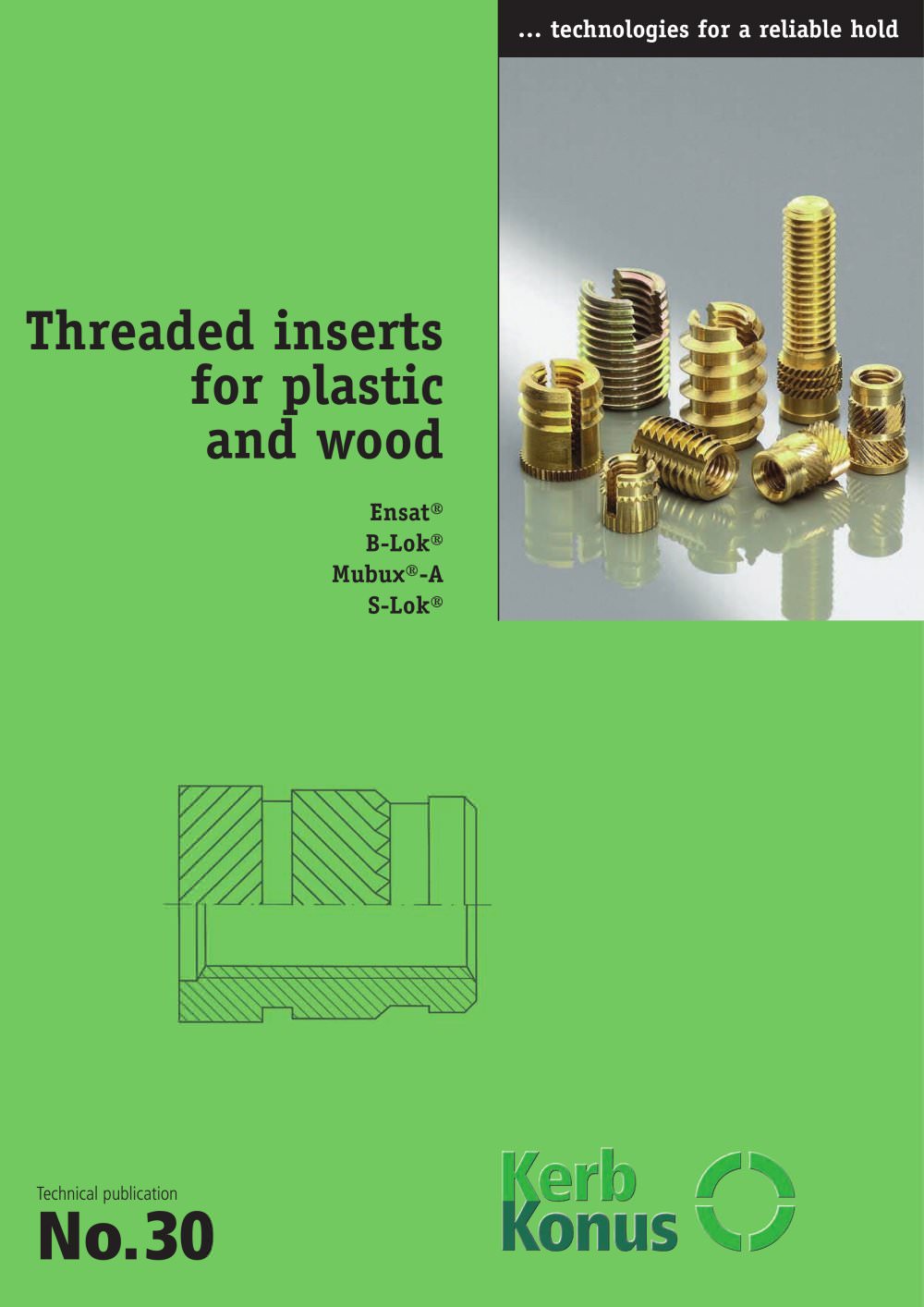 Threaded inserts for plastics and wood - Kerb Konus