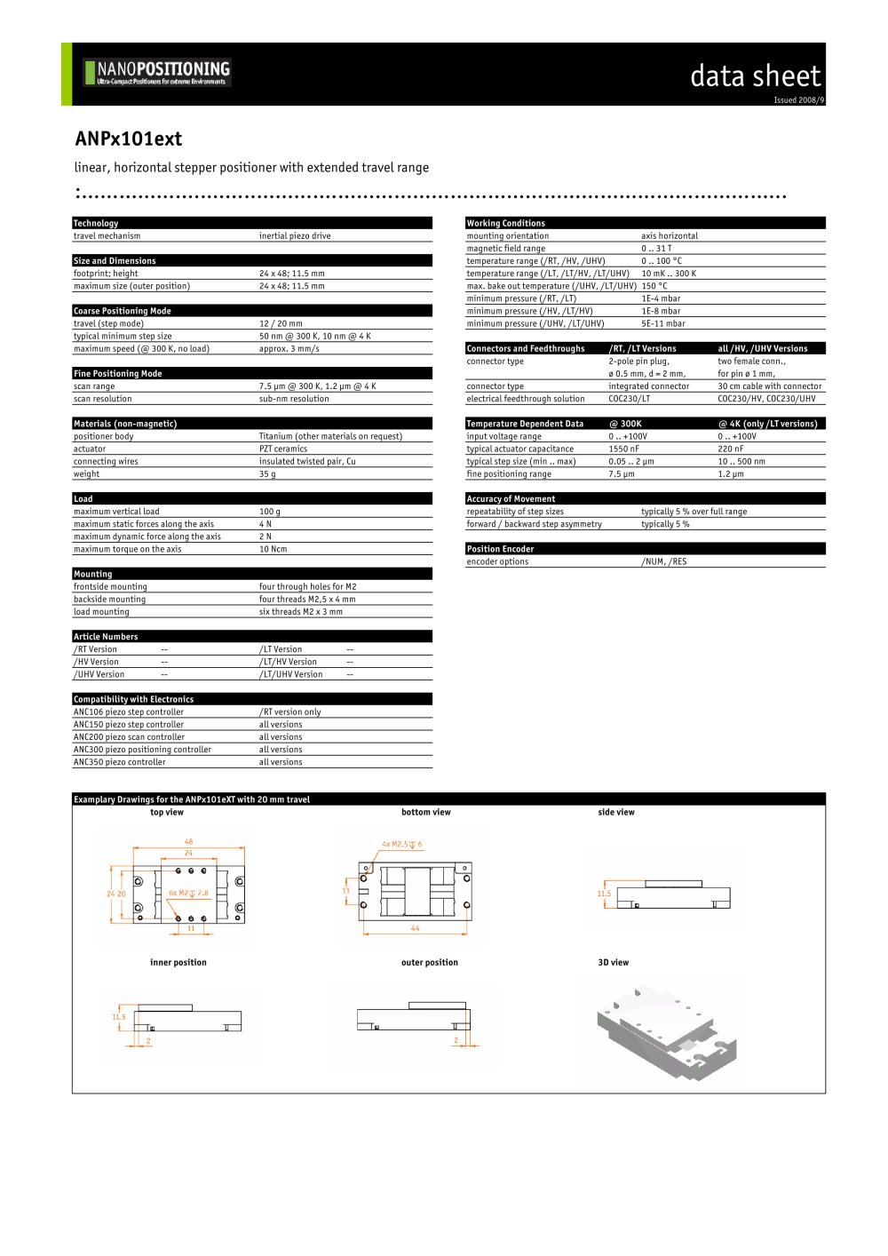 linear, horizontal stepper positioner - attocube systems AG