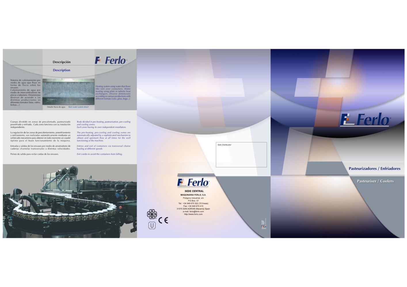 Pasteurizer and cooling tunnel brochure - Maquinaria Ferlo