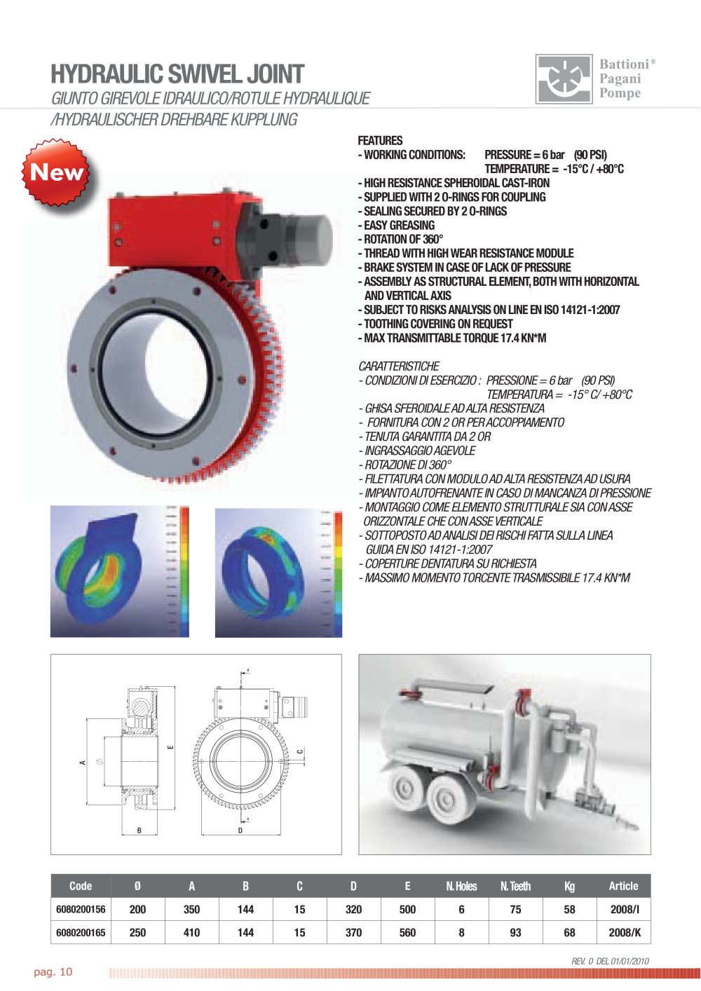 HYDRAULIC SWIVEL JOINT - BATTIONI PAGANI POMPE