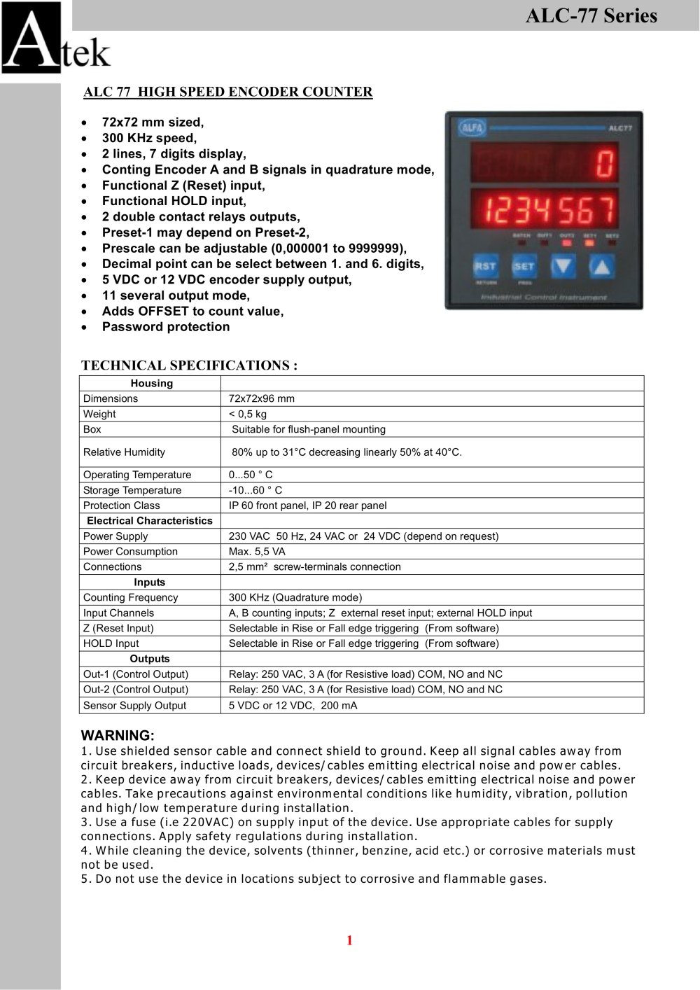 counter - ATEK SENSOR TECHNOLOGIE