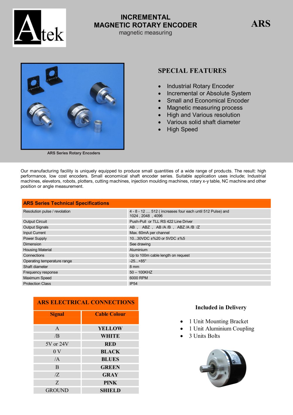 incremental rotary encoder - ATEK SENSOR TECHNOLOGIE