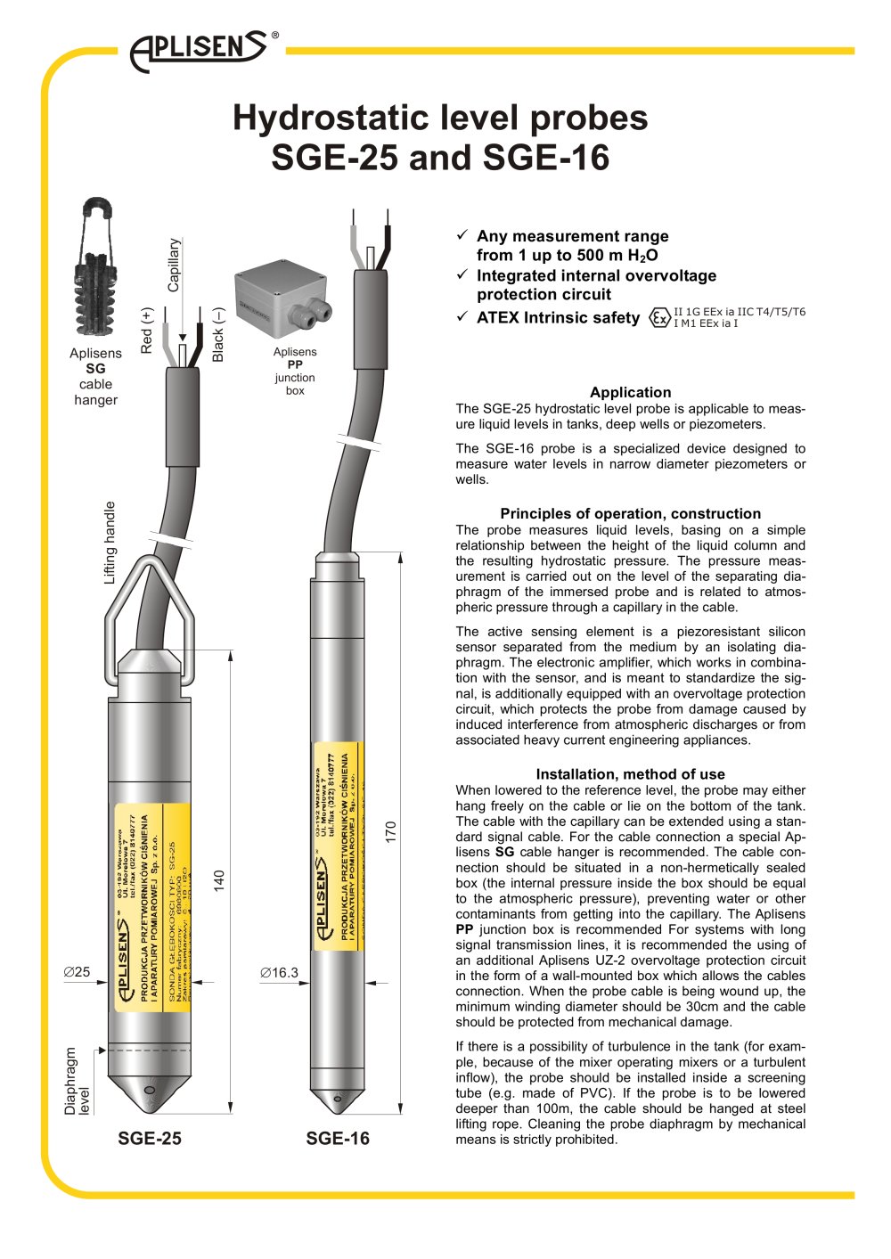 Level transmitters - Aplisens JSC