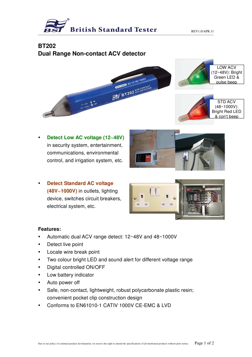 DUAL RANGE ACV DETECTOR - Caltek Industrial