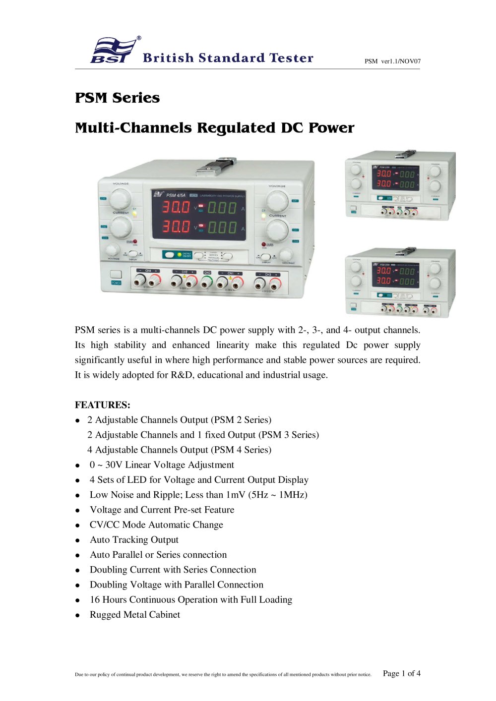 PSM Series Multi-Channels Regulated DC Power - Caltek Industrial