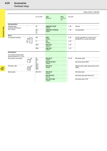Main Catalogue Industrial Switchgear 2004/2005