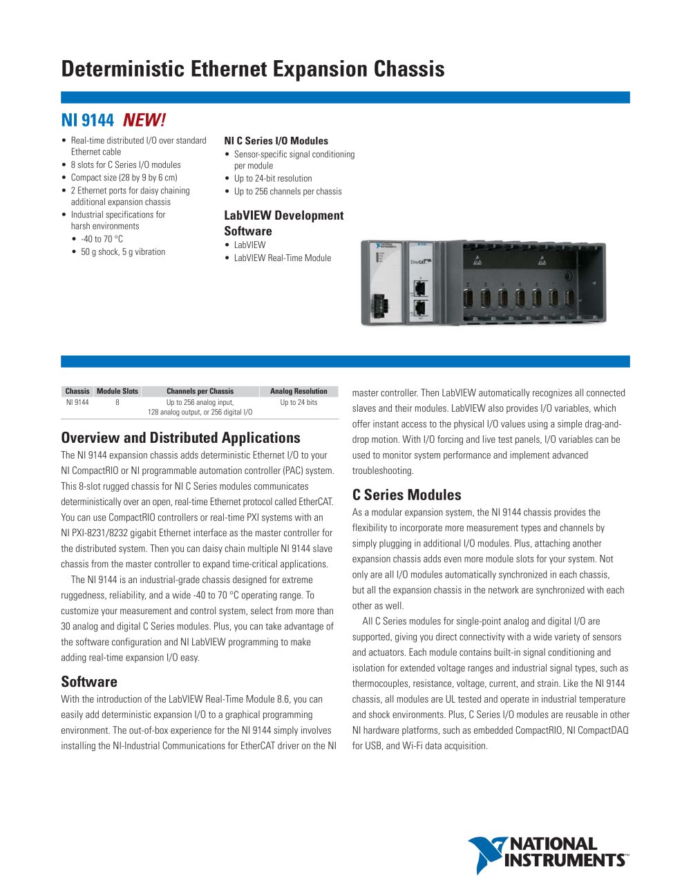 NI 9144 8-Slot Deterministic Ethernet Chassis for C Series Modules - NATIONAL INSTRUMENTS