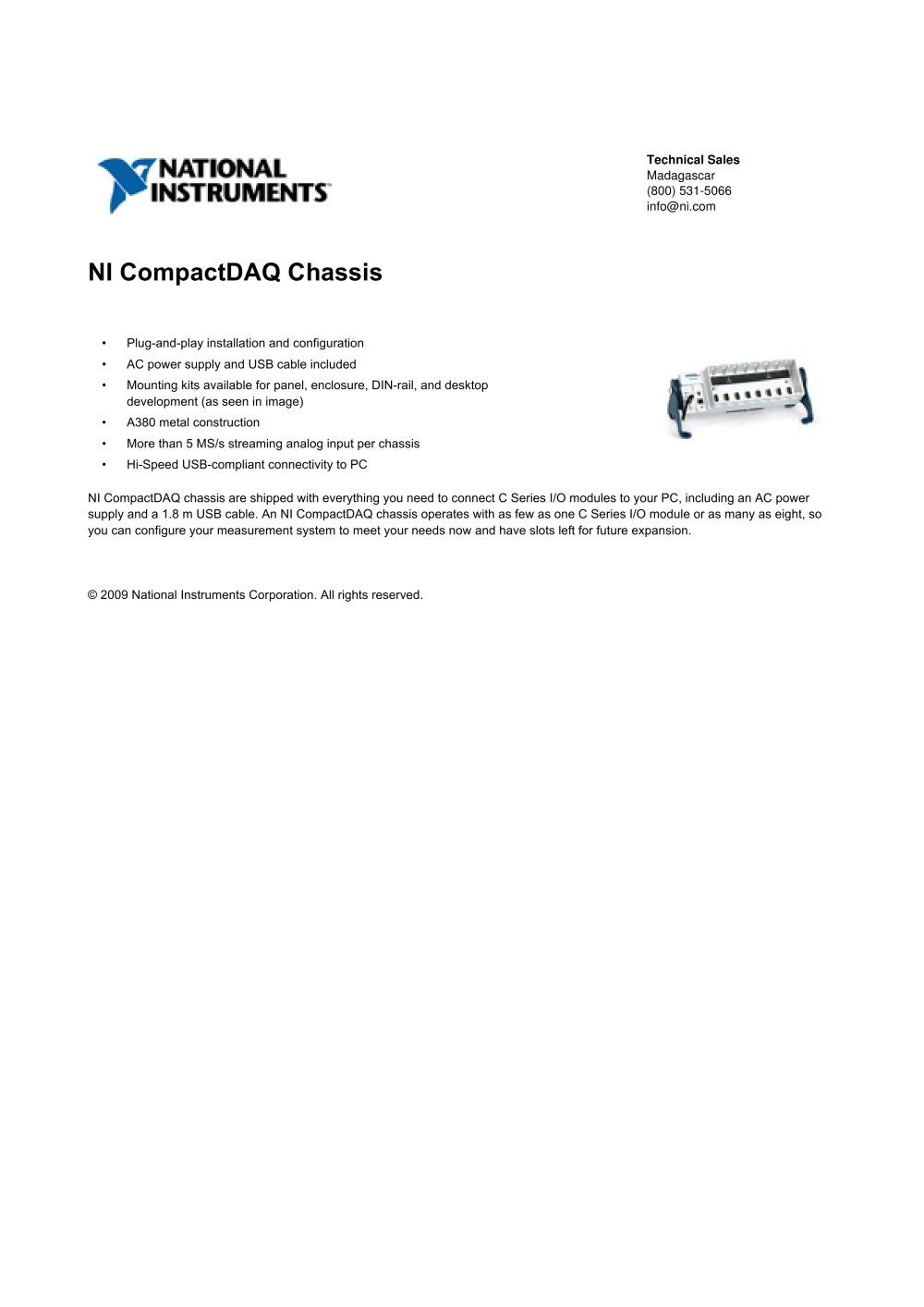 NI CompactDAQ Chassis - NATIONAL INSTRUMENTS