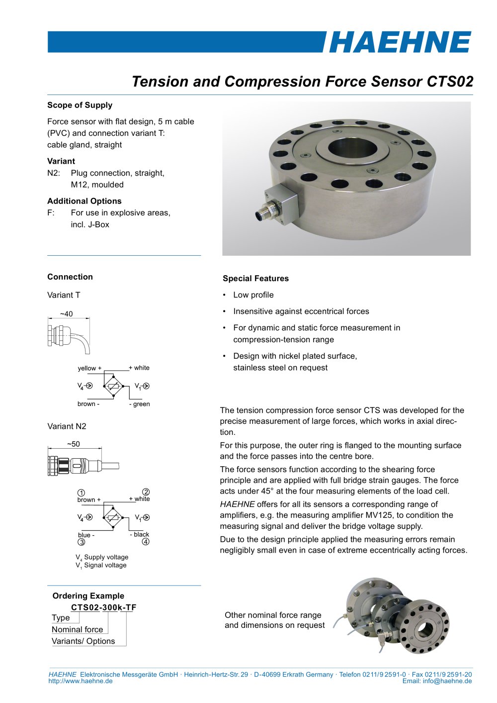 Compression-Tension-Sensor CTS 02 - HAEHNE