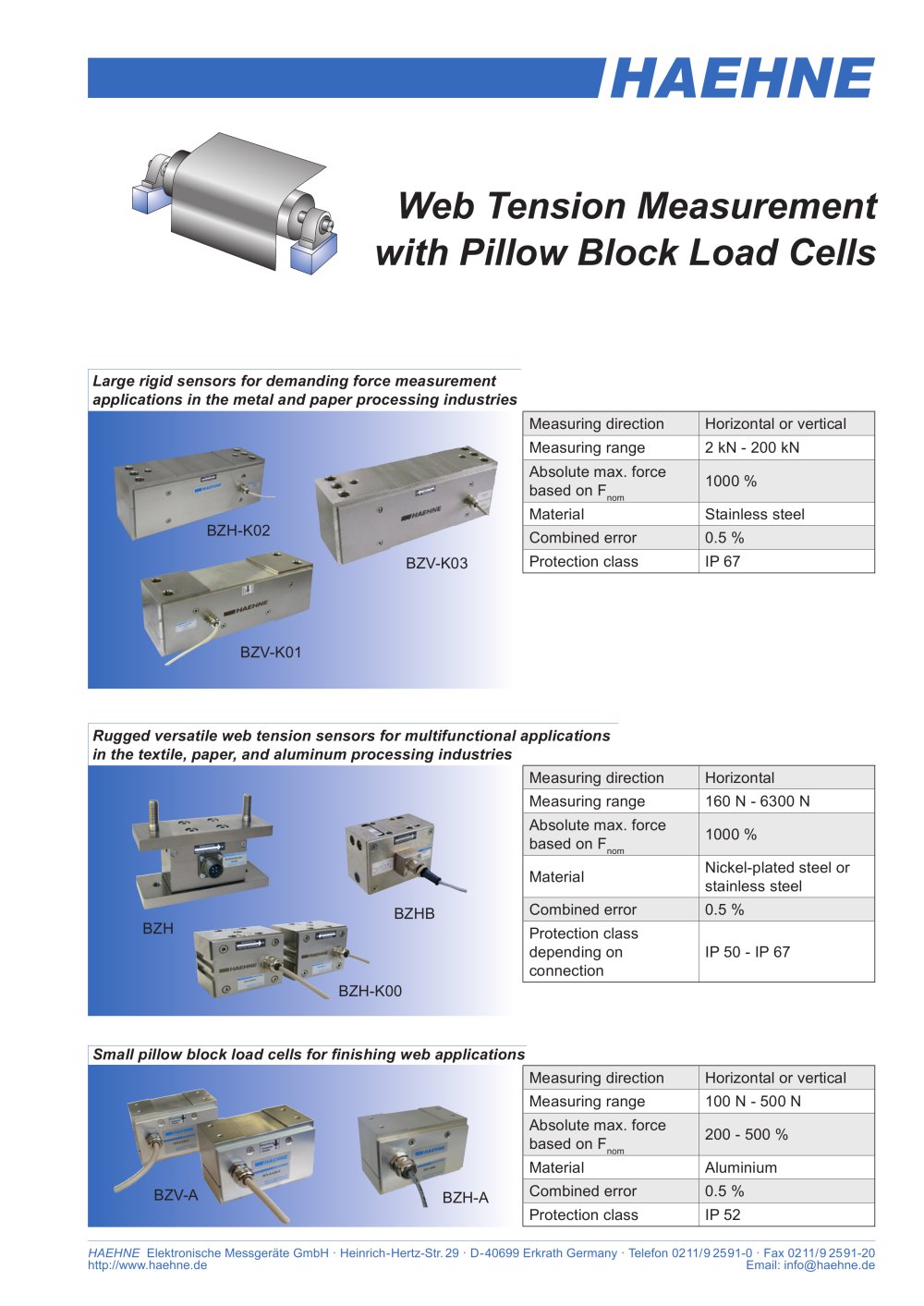 Tension Load Cells - HAEHNE