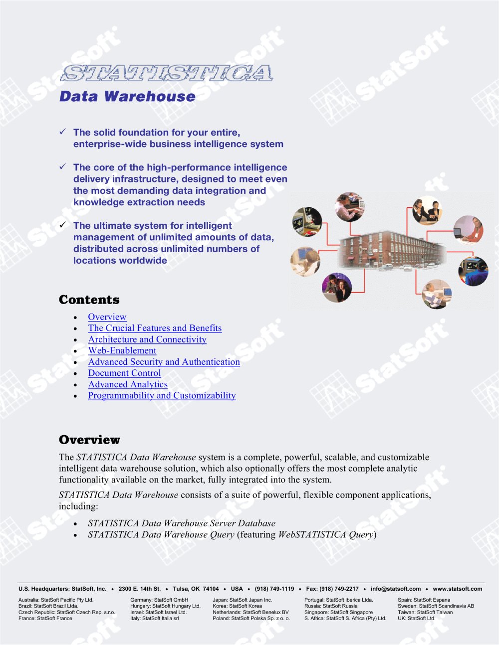STATISTICA Data Warehouse - STATSOFT