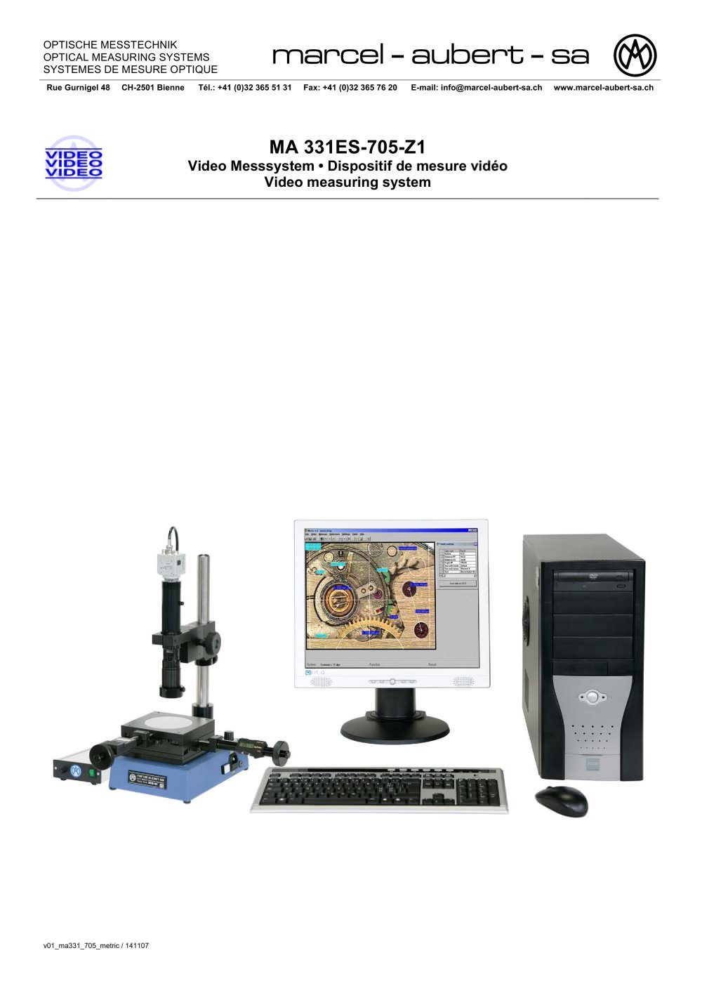 Measuring videos MA 331ES-705-Z1 - Marcel Aubert S.A.