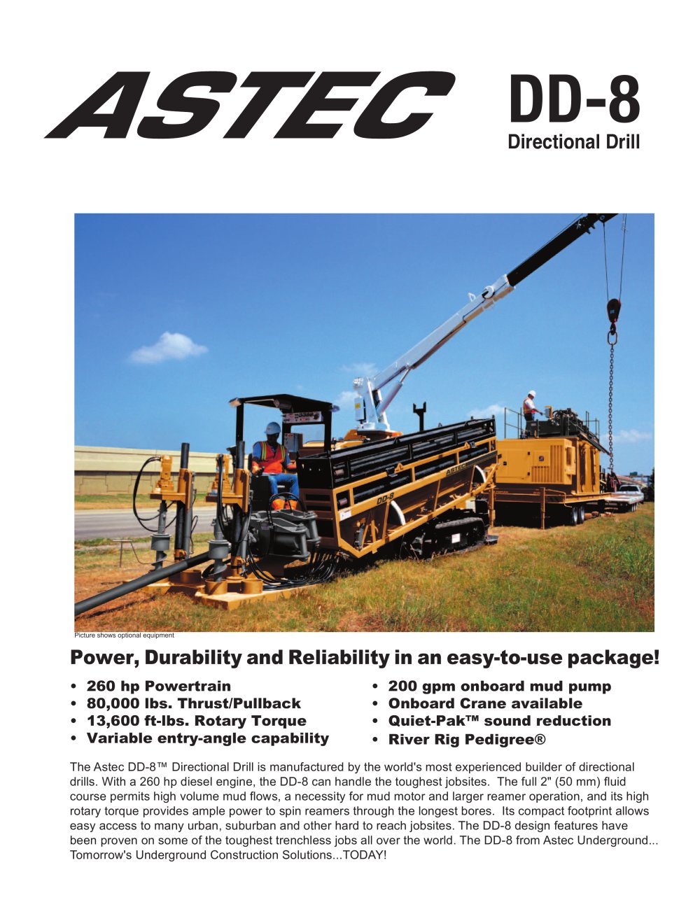 Horizontal Directional Drills Astec DD-8 - Astec Underground