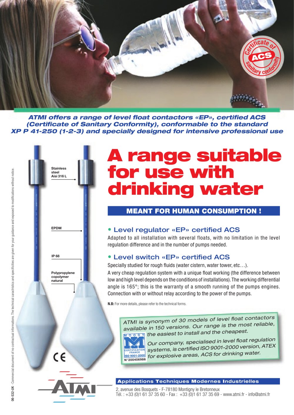ACS Certified Sanitary Float level switches - ATMI