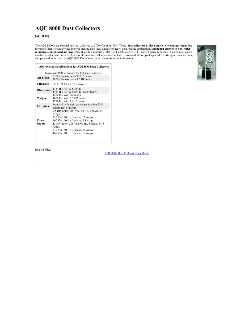 Dust Collectors - Air Quality Engineering
