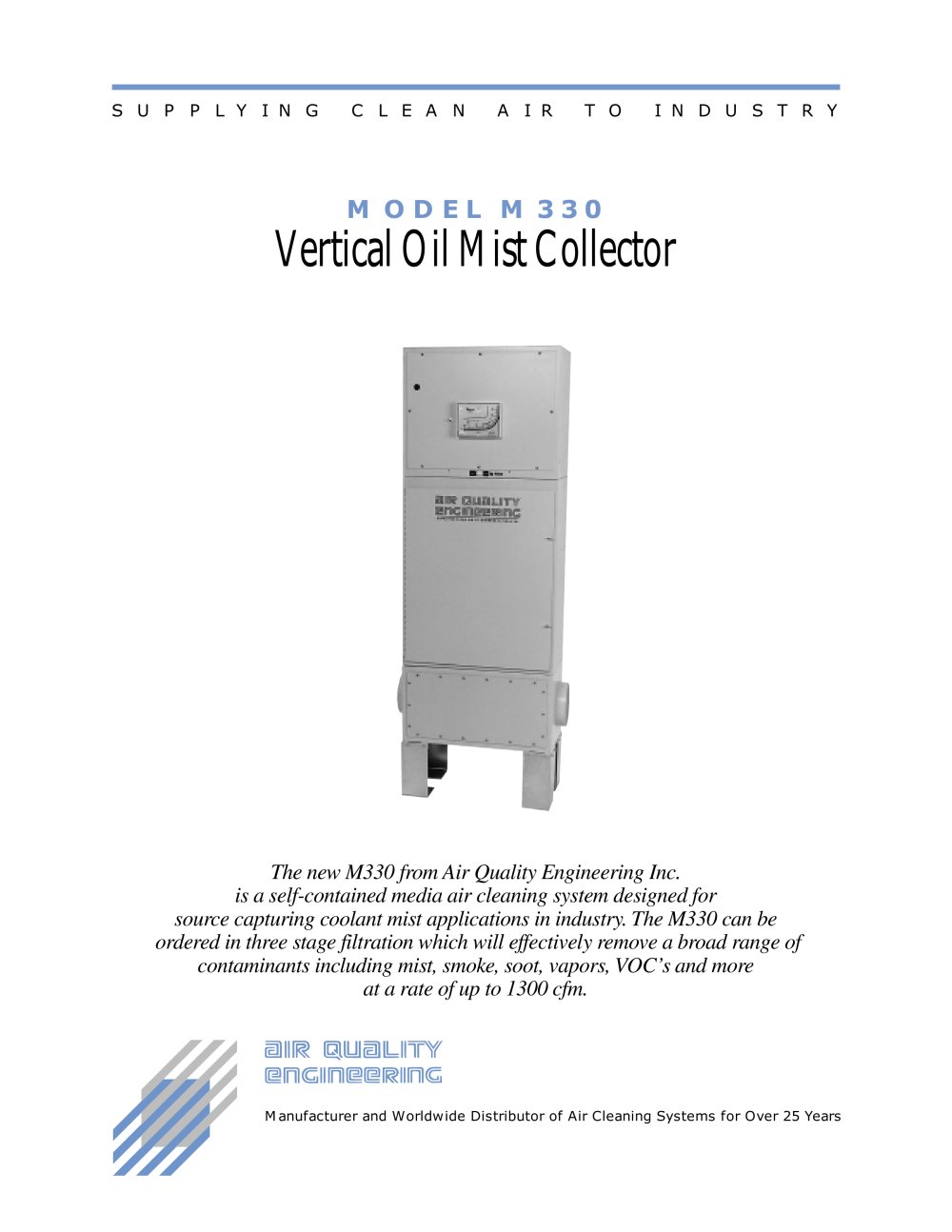 Vertical Oil Mist Collector M330 - Air Quality Engineering