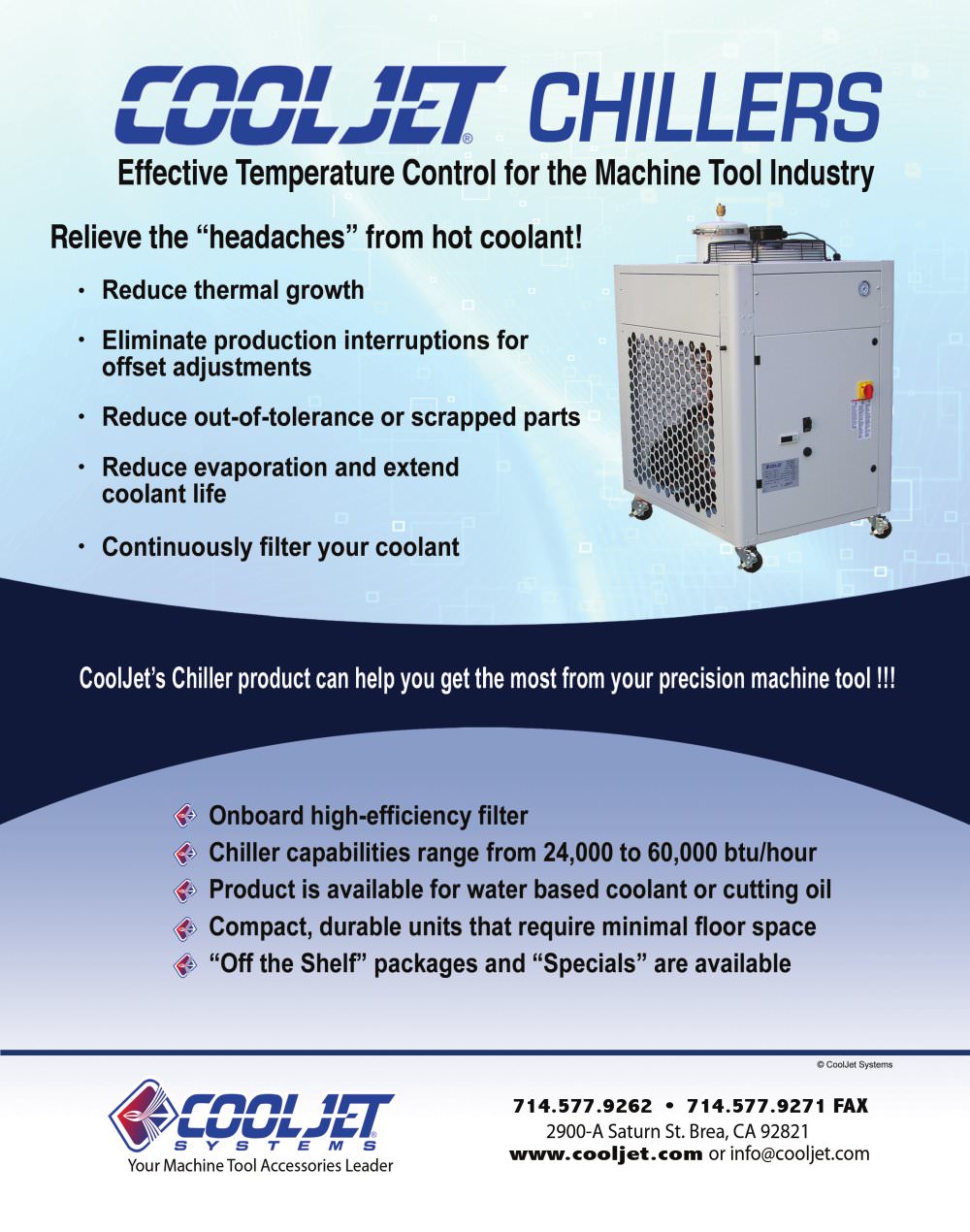 Coolant Chillers - Cool Jet Systems