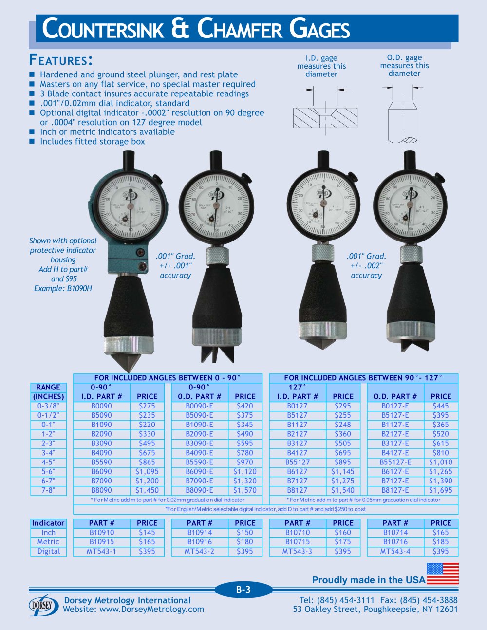 Countersink & Chamfer Gages - Dorsey Metrology International