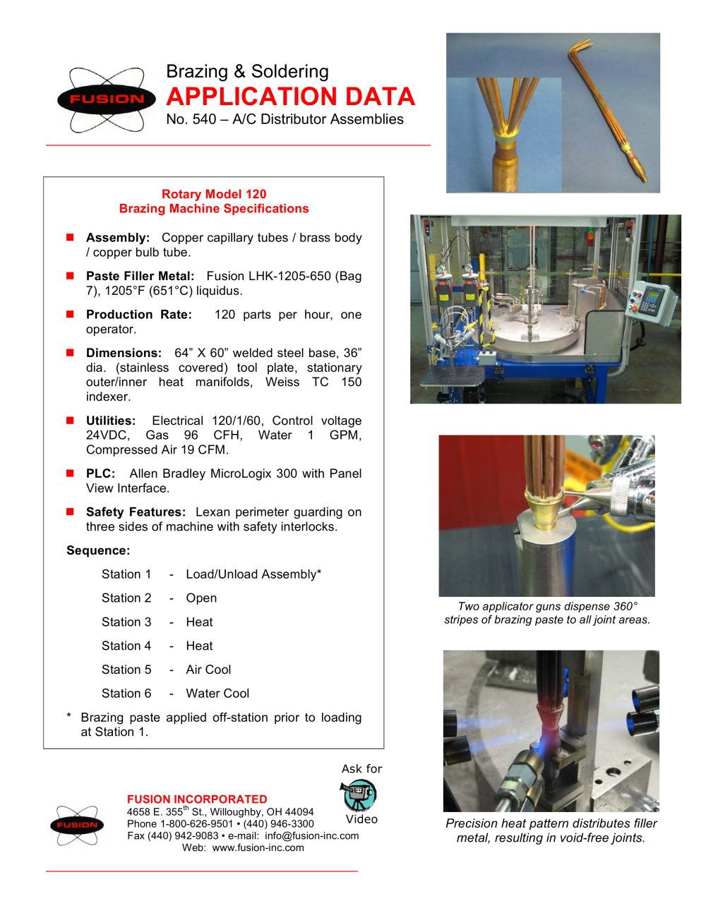 A/C Distributor Assemblies Rotary Model 120 - Fusion Incorporated