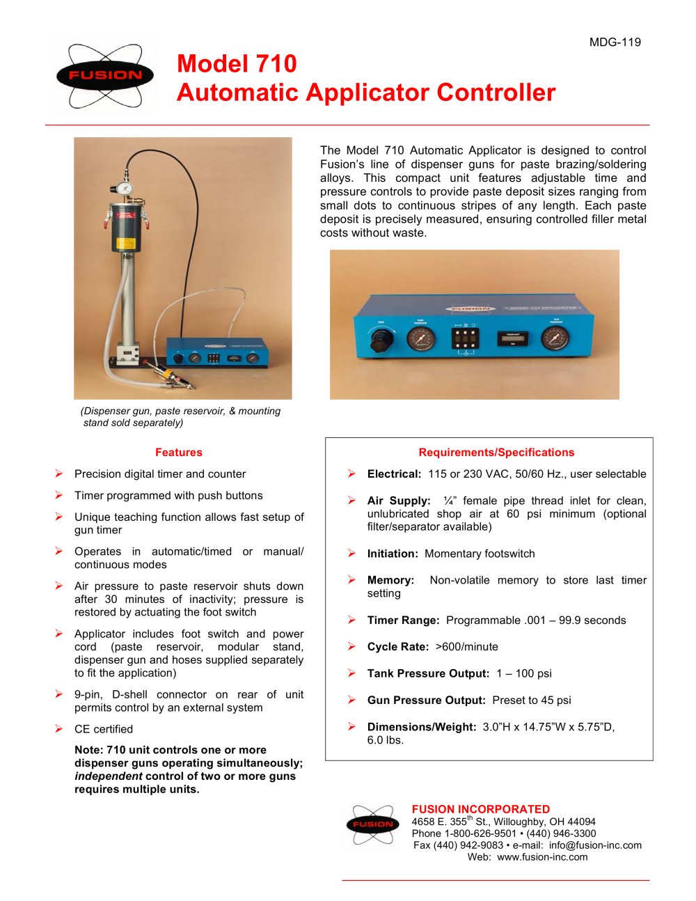 Automatic Applicator Controller - Fusion Incorporated