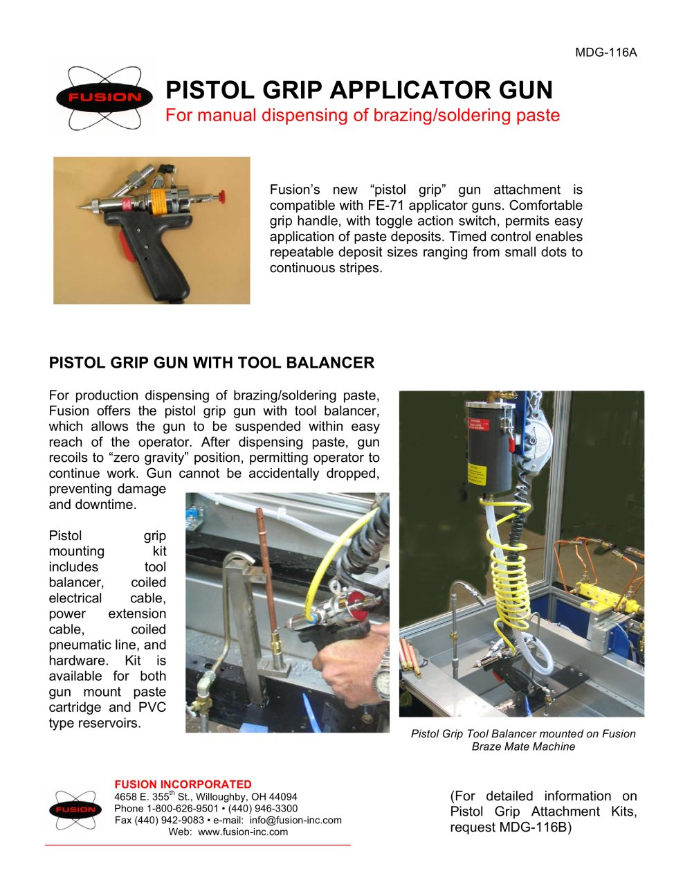 PISTOL GRIP APPLICATOR GUN - Fusion Incorporated