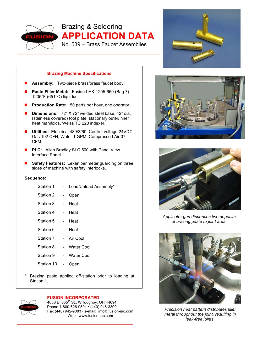 Plumbing Faucet Brazing Machine - Fusion Incorporated