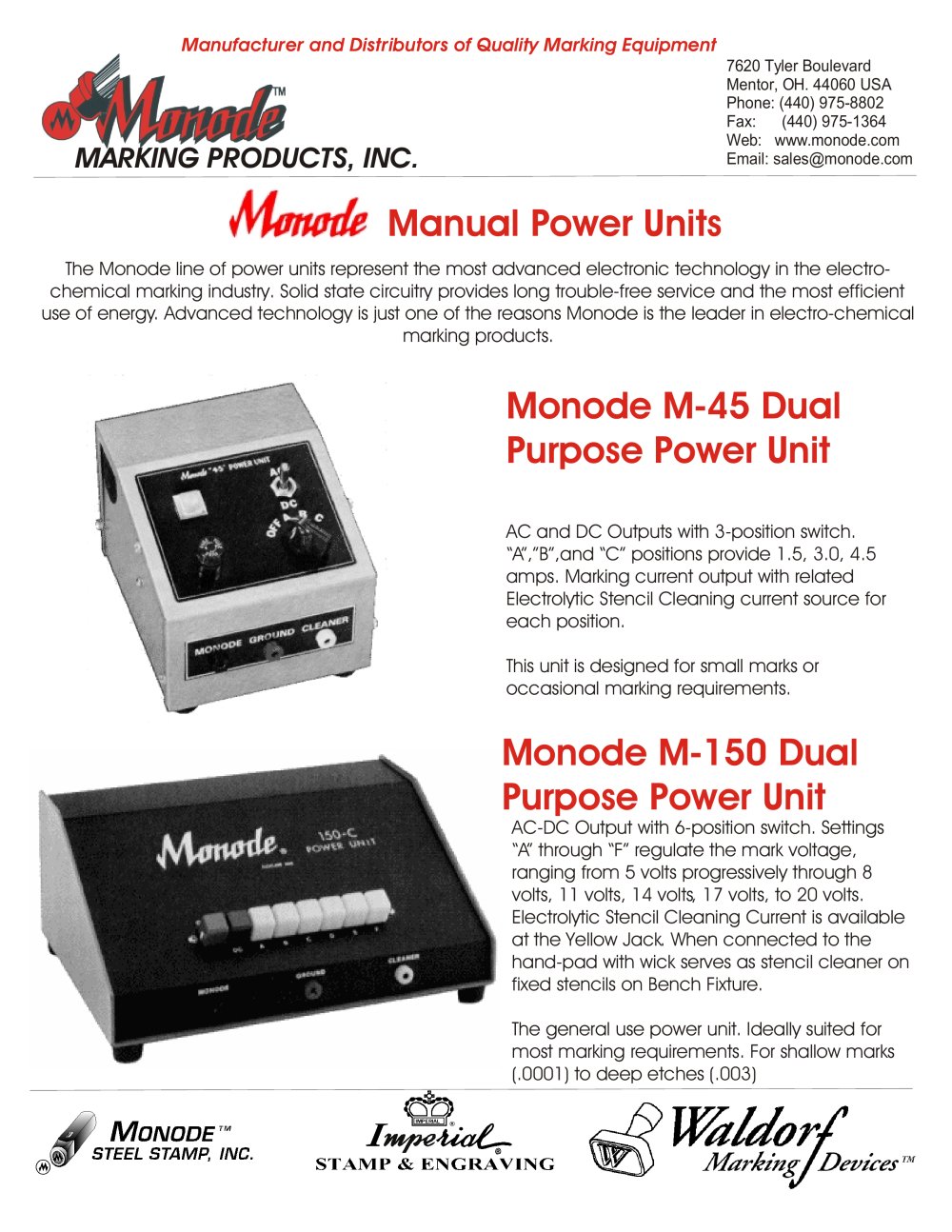 Monode M-45 Dual Purpose Power Unit - Monode Marking Products