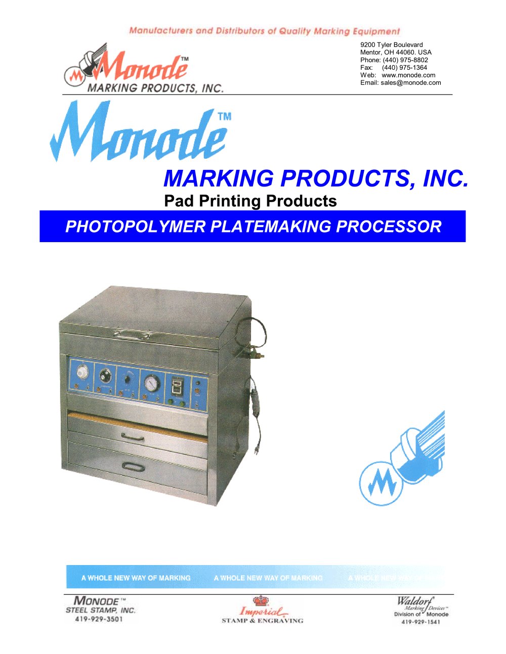 Monode Model PPP  Designed for processing photopolymer pad printing cliches. - Monode Marking Products