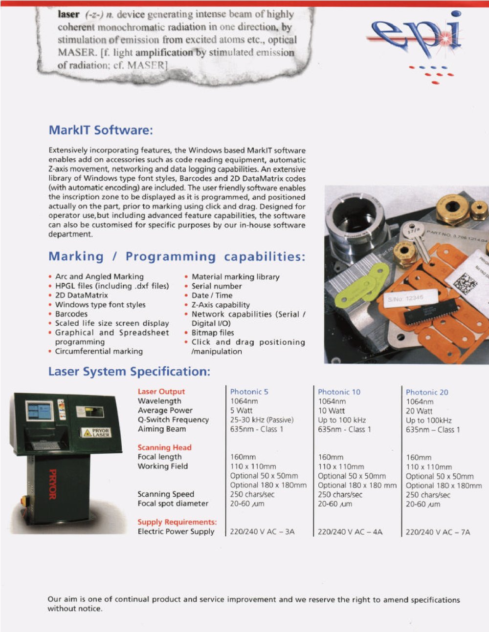 " PRYOR " marking system - Monode Marking Products