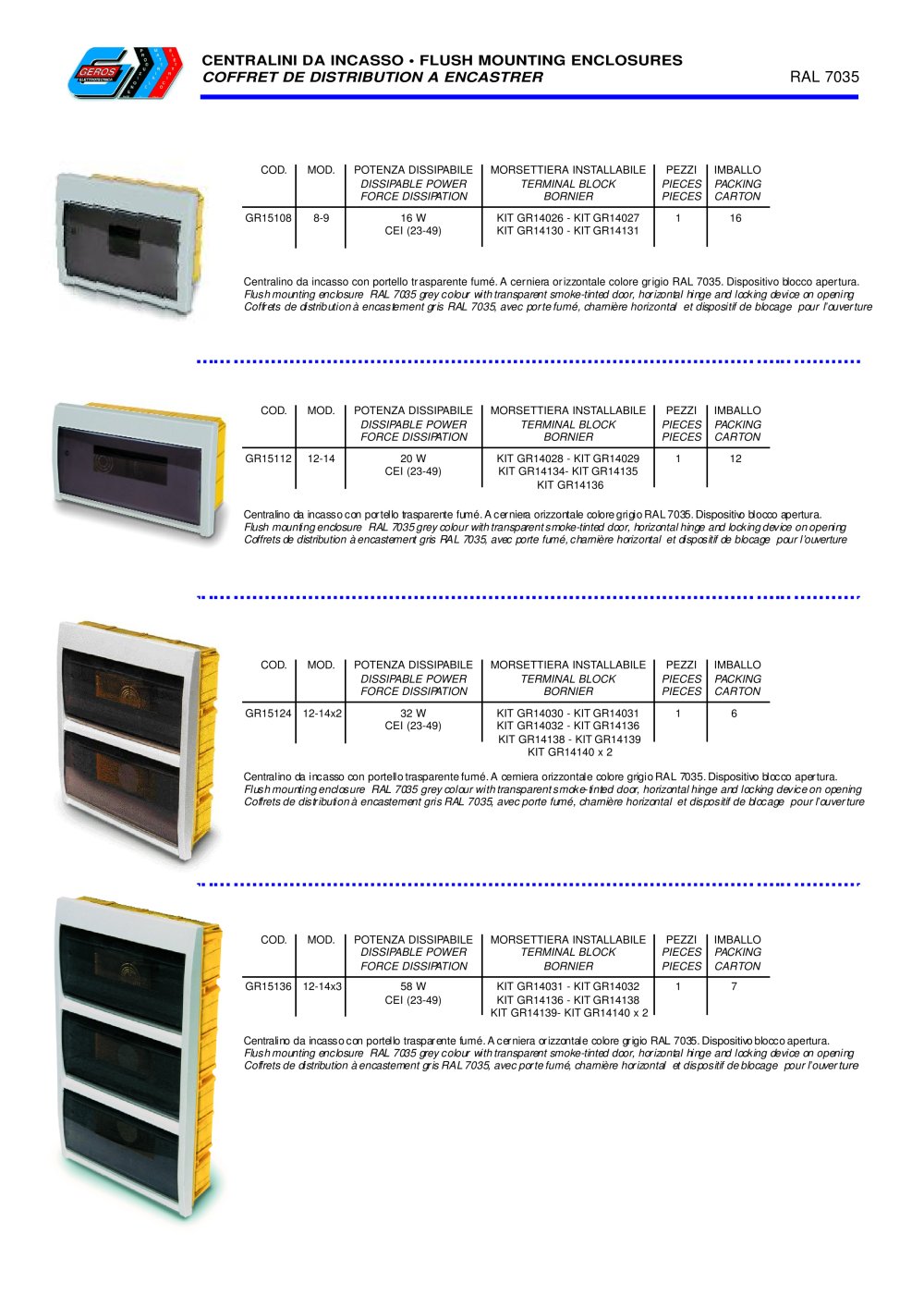 FLUSH MOUNTING ENCLOSURES - GEROS