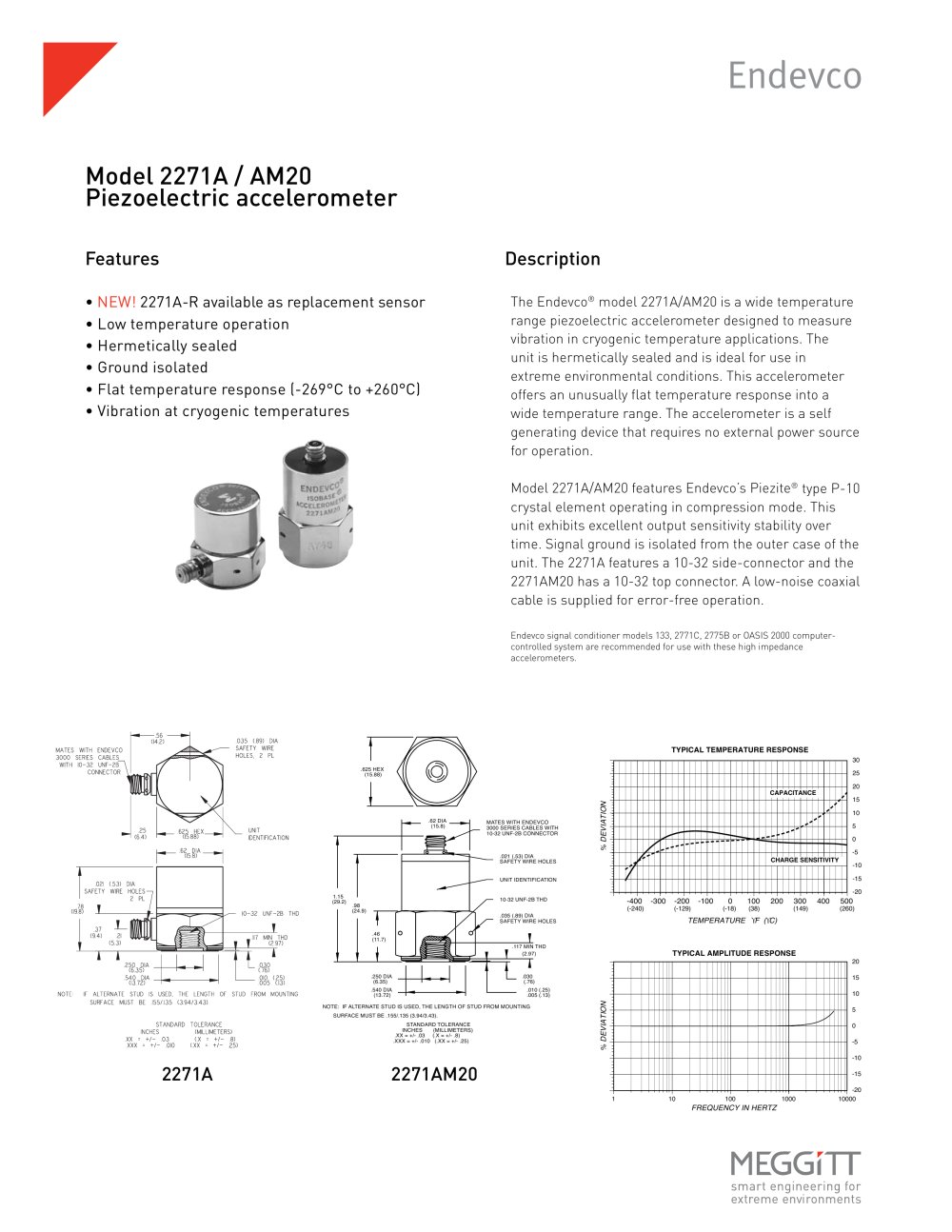 Endevco&reg; Model 2271A Series Cryogenic Accelerometers - Meggitt Sensing Systems - Measurement Group