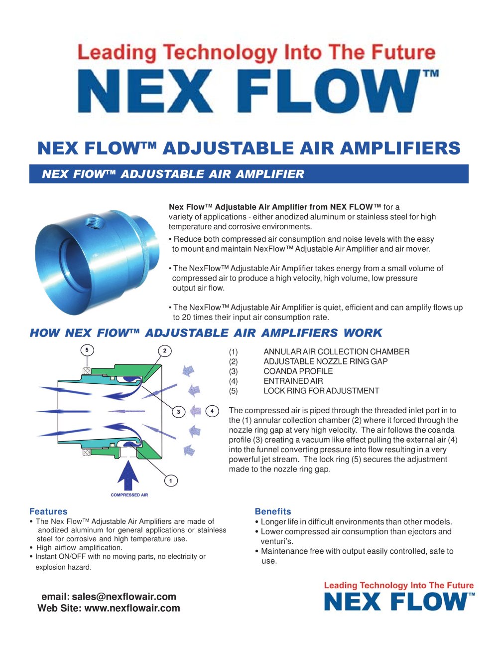 Adjustable Air Amplifier - Nex Flow Air Products Corp.