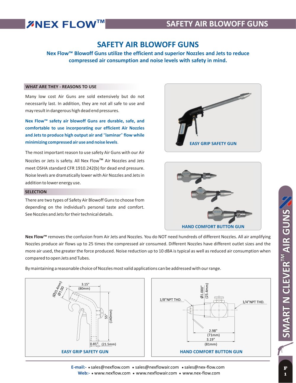 Easy Grip Blowoff Guns - Nex Flow Air Products Corp.