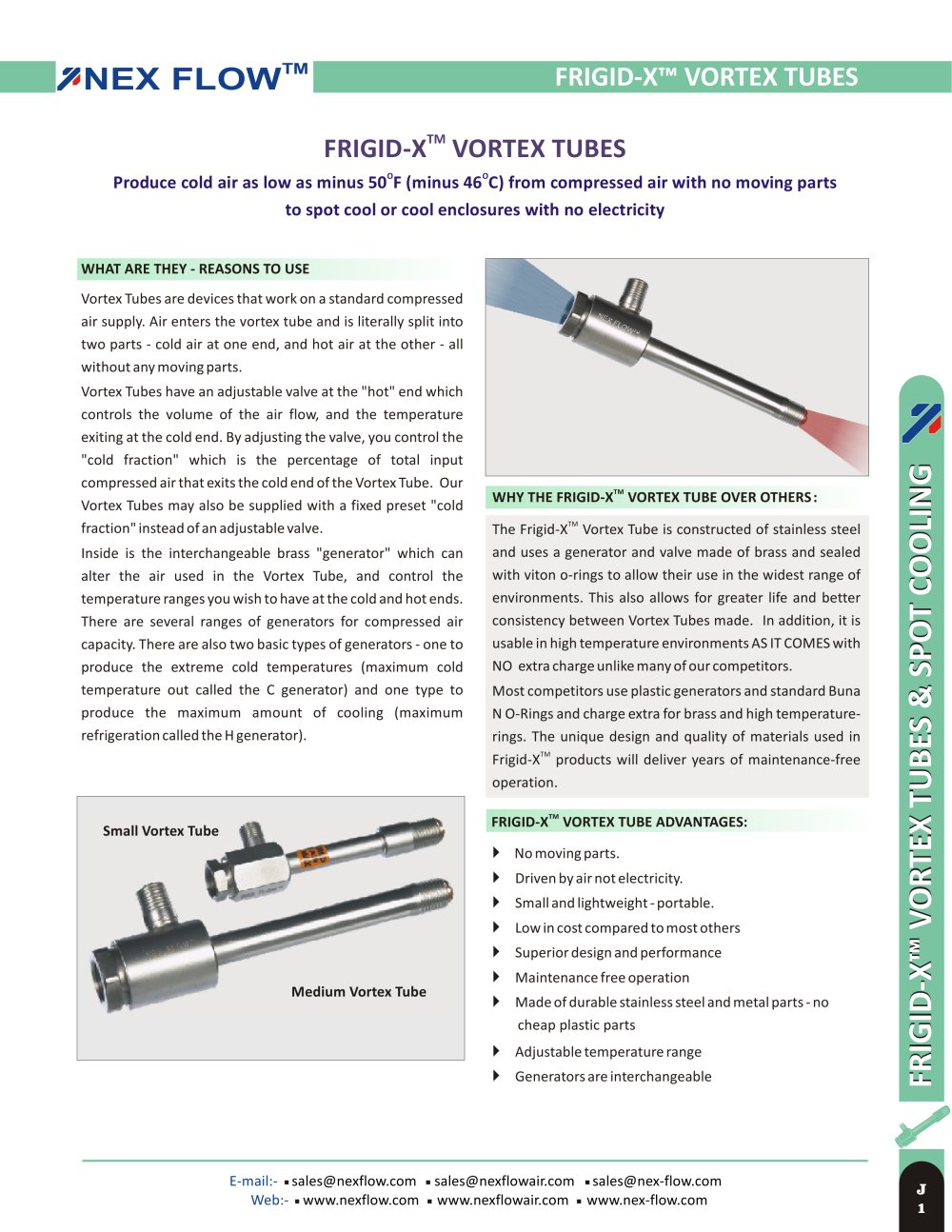 Standard Vortex Tube - Nex Flow Air Products Corp.
