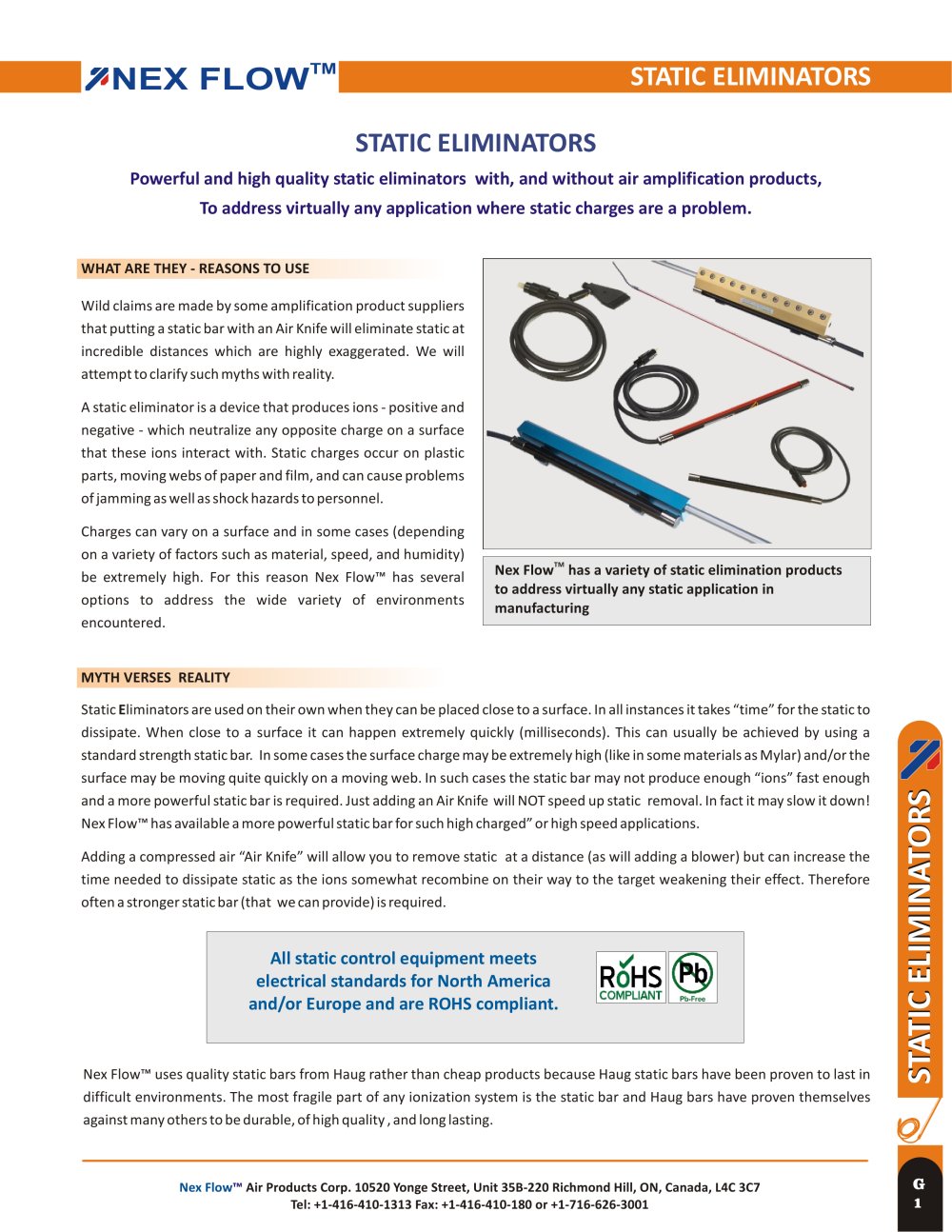 Static Bars - VS - Nex Flow Air Products Corp.