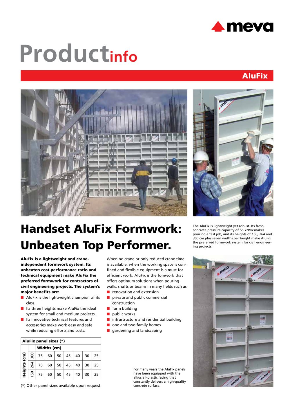 Wall formwork AluFix - MEVA Schalungs-Systeme