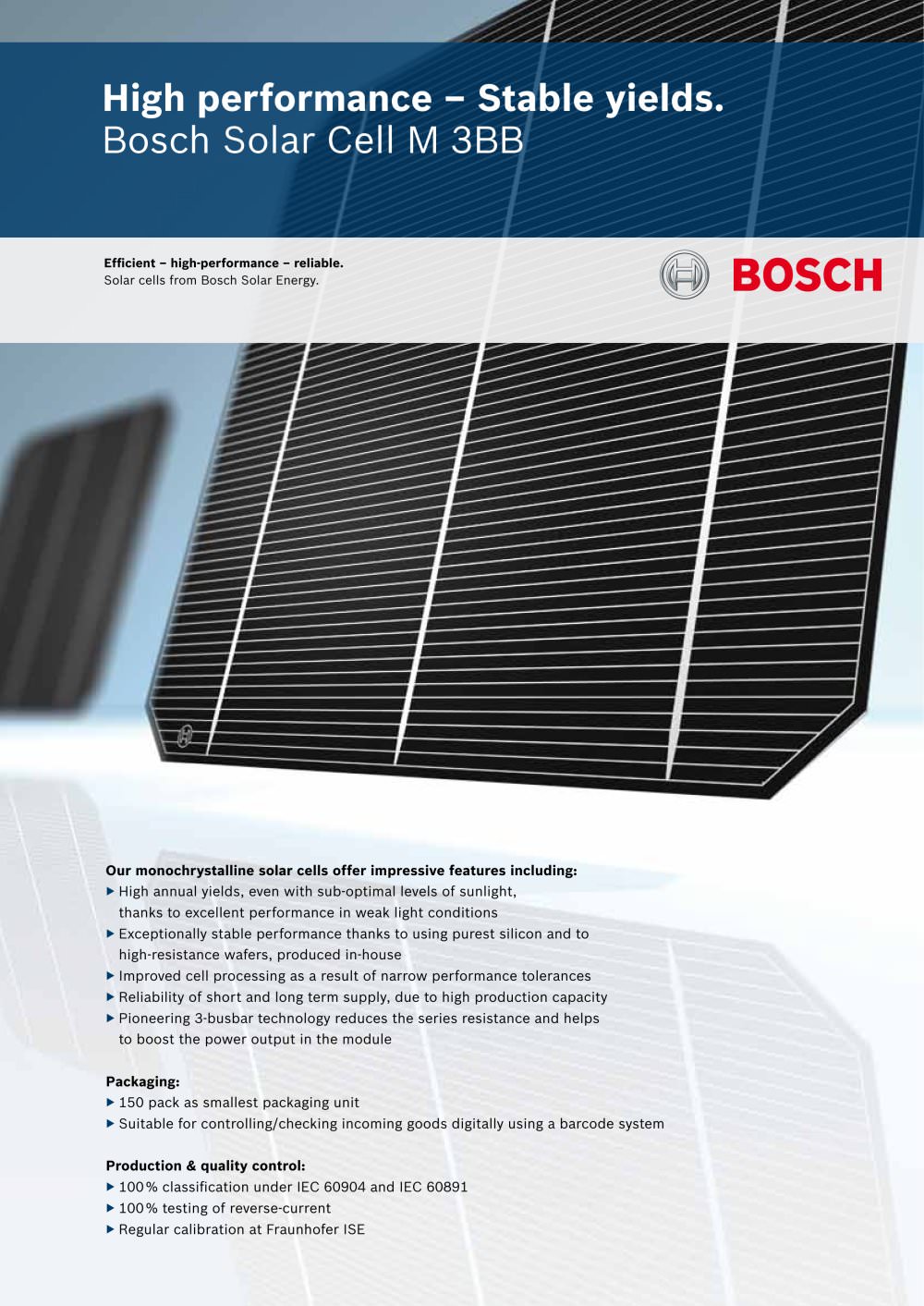 Bosch Solar Cell M 3BB - Bosch Solar Energy AG