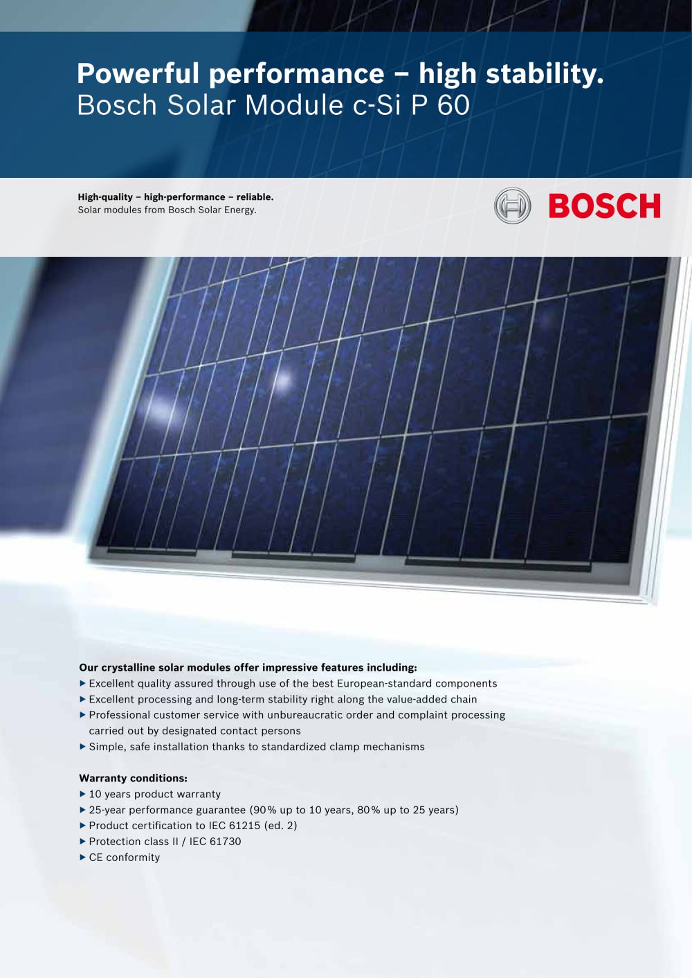 Bosch Solar Module c-Si P 60 - Bosch Solar Energy AG