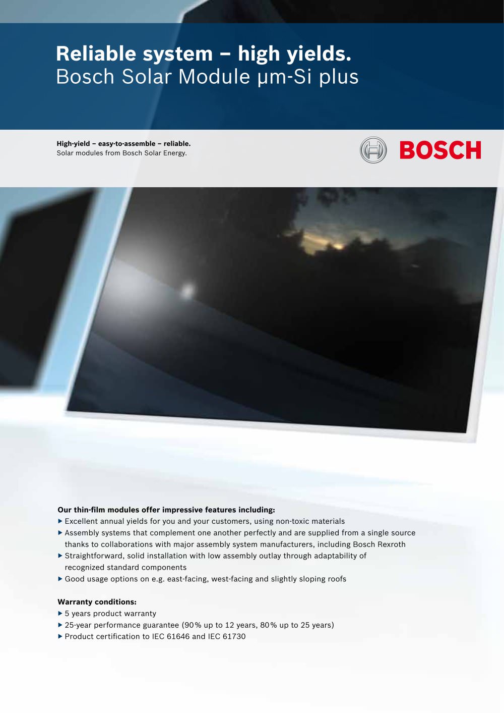Bosch Solar Module &micro;m-Si plus - Bosch Solar Energy AG
