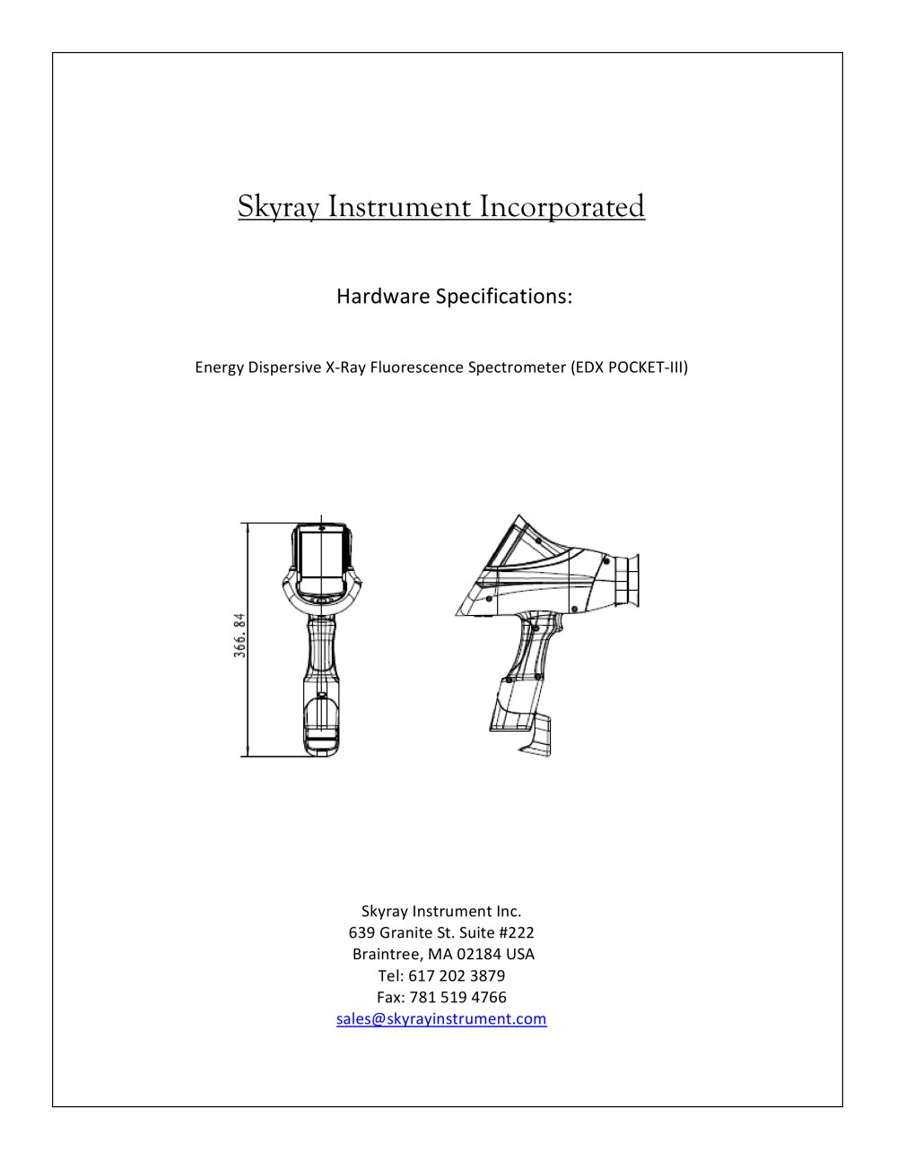 Handheld Pocket III XRF Spectrometer - Skyray Instrument