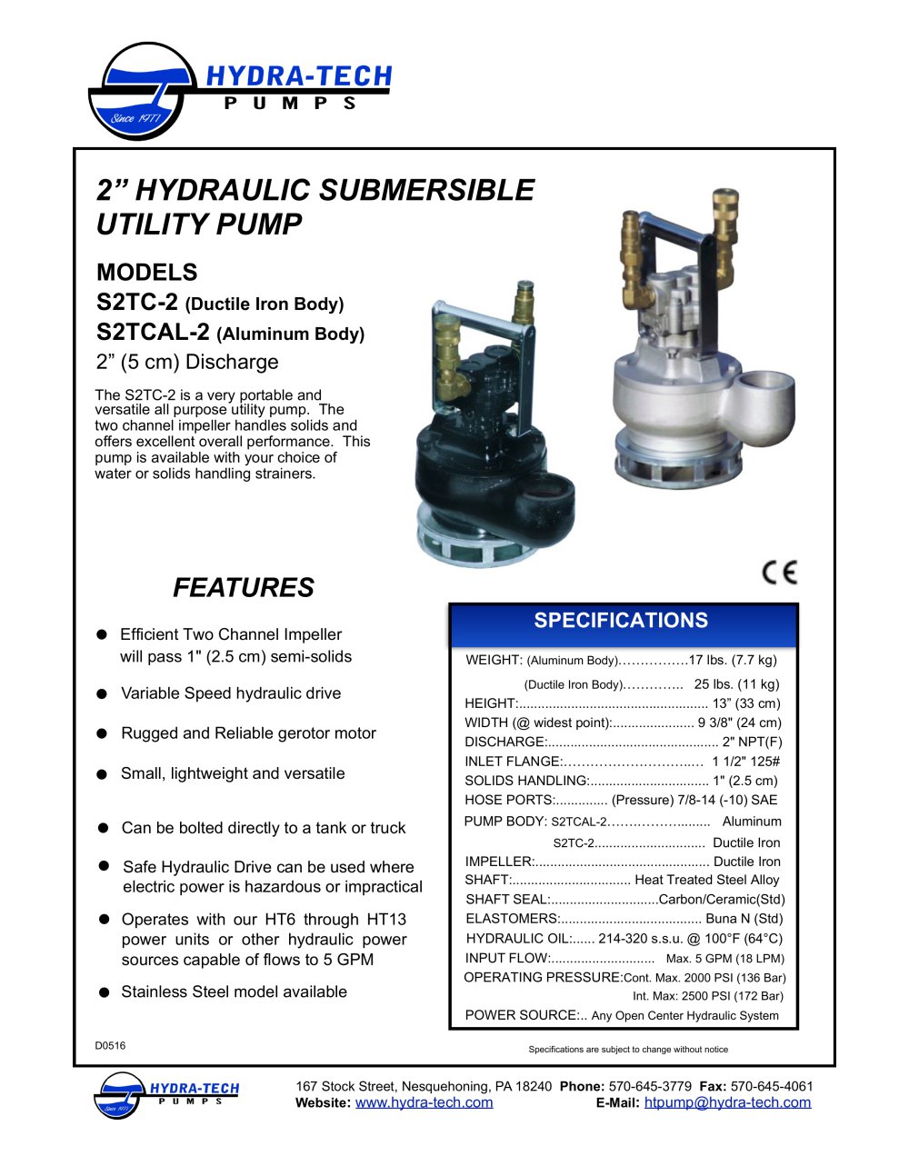 Compact, All Purpose 2" Utility Pump - Hydra-Tech Pumps