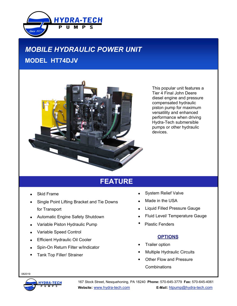 MODEL HT75DJD and HT75DJV - Hydra-Tech Pumps