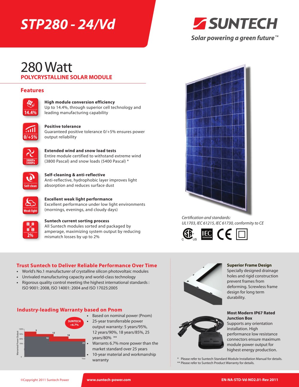 Vd (280 watts) Polycrystalline, Large-Format Module - Suntech Power Corporation